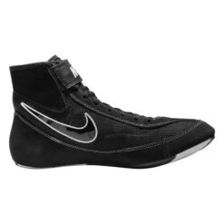 Nike SpeedSweep VII Black and Silver – Professional Breathable Mesh Boxing and Wrestling Shoes -Title Boxing Store 366683 BK WH 2