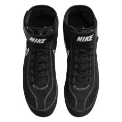 Nike SpeedSweep VII Black and Silver – Professional Breathable Mesh Boxing and Wrestling Shoes -Title Boxing Store 366683 BK WH 5