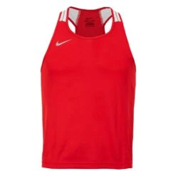 Nike Competition Boxing Tank - Red/White Dri-FIT Lightweight Performance Jersey -Title Boxing Store 652861 RD 1
