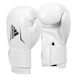 Adidas Speed 175 Leather Training Gloves -Title Boxing Store ADISBG175 WH BK 002