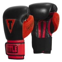 TITLE Boxing All Heart Bag Gloves 2.0 - White/Red/Black Genuine Leather GEL Training Gloves -Title Boxing Store AHABG2 BK RD 2 1