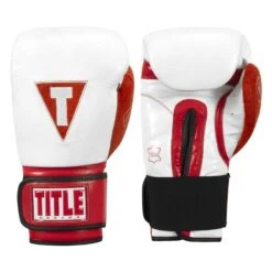 TITLE Boxing All Heart Bag Gloves 2.0 - White/Red/Black Genuine Leather GEL Training Gloves -Title Boxing Store AHABG2 WH RD 1 1