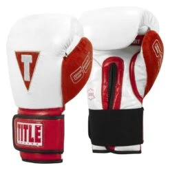 TITLE Boxing All Heart Bag Gloves 2.0 - White/Red/Black Genuine Leather GEL Training Gloves -Title Boxing Store AHABG2 WH RD 2 1