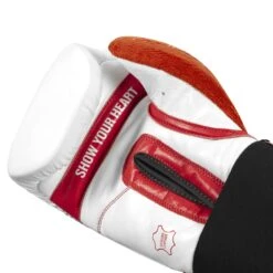 TITLE Boxing All Heart Bag Gloves 2.0 - White/Red/Black Genuine Leather GEL Training Gloves -Title Boxing Store AHABG2 WH RD 5 1