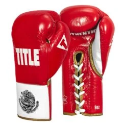 TITLE Boxeo Pro Fight Boxing Gloves -Title Boxing Store BAPFG RD WH GD 2