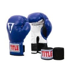 TITLE Classic Youth Boxing Gloves & Wraps Bundle -Title Boxing Store BNDL2 BL TITLE Classic Kid Youth Boxing Gloves 2.0