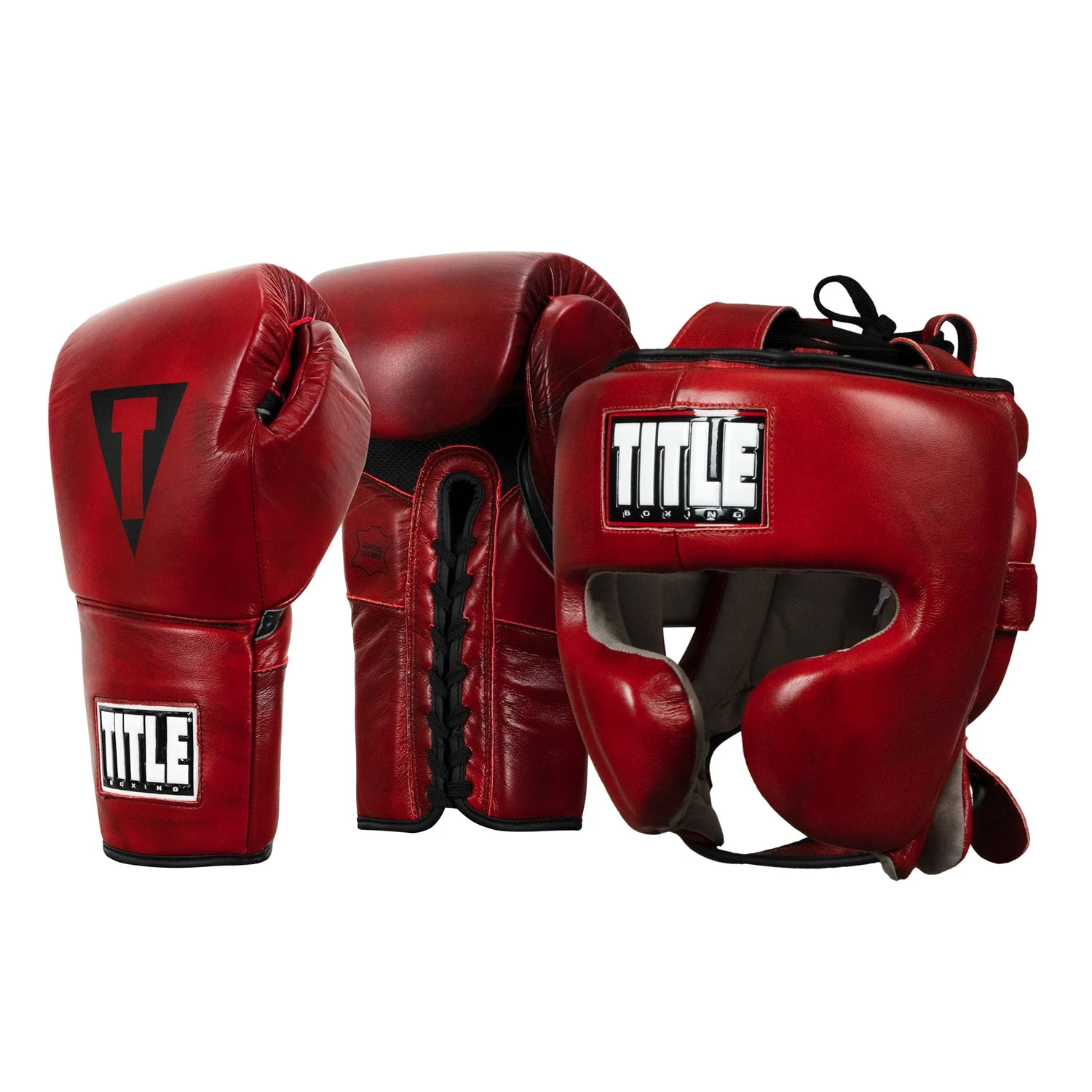 TITLE Boxing Blood Red Headgear And Sparring Gloves Bundle 1 TITLE Boxing Blood Red Headgear And Sparring Gloves Bundle