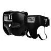 TITLE Boxing Black Leather Sparring Bundle – FTHG Headgear and Deluxe Groin Protector Plus 2.0 Set