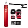 TITLE MMA Training Bundle - Gel Wristband Heavy Bag Gloves, Banana Bag, Hand Wraps & Wall Mount