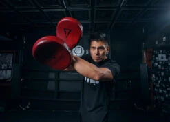 TITLE Boxing Blood Red Leather Punch Mitts -Title Boxing Store BRMMPMRD 3