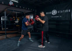 TITLE Boxing Blood Red Leather Punch Mitts -Title Boxing Store BRMMPMRD 5