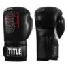 TITLE Boxing Peak Training Gloves - Black & White Synthetic Leather Professional Boxing Gloves