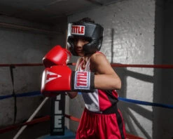 USA Boxing Official Amateur Competition Headgear – Blue with Cheek Protectors & 4-Layer Foam -Title Boxing Store CACHXBK 1