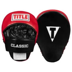 TITLE Classic Adult & Youth Boxing Gloves + Mitts Training Bundle - Red/Black -Title Boxing Store CCHPM 1 TITLE Classic Adult Youth Boxing Gloves Mitts Training Bundle punch mitts