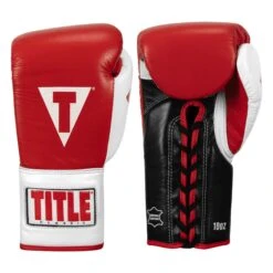 TITLE Classic Pro Fight Boxing Gloves 18 TITLE Classic Pro Fight Boxing Gloves -Title Boxing Store CCPFG RD WH BK 1
