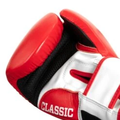 TITLE Classic Leather Super Bag Gloves 2.0 - Red and Black Cowhide Boxing Training Gloves -Title Boxing Store CSBGL2 RD WH BK 05