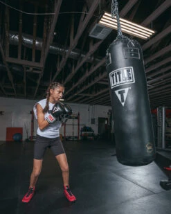 TITLE Classic Leather Super Bag Gloves 2.0 - Red and Black Cowhide Boxing Training Gloves -Title Boxing Store CSBGL2BK 1