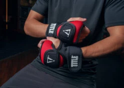 TITLE Boxing Deluxe Weighted Gloves 2.0 - Black Neoprene High-Speed Conditioning Training Gloves -Title Boxing Store DWH2BKRD 2