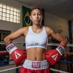 TITLE Boxing Black Ascent Pro Compression Sports Bra – Protective High-Support Training Top -Title Boxing Store FCSBWH 1