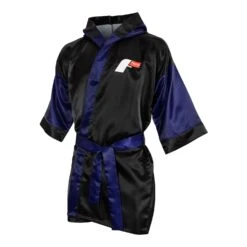 Fighting Sports Full-Length Boxing Robe - Black with White Trim - Professional Entrance Gear -Title Boxing Store FFLR BK BL 2 900cdb4e ee88 45f5 a51d a74c72dcb76f