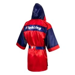 Fighting Sports Full-Length Boxing Robe - Black with White Trim - Professional Entrance Gear -Title Boxing Store FFLR RD BL 3