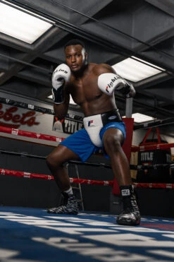 Fighting Sports S2 GEL Power Bag Gloves – Black/White Leather with Dura-Gleam Inserts -Title Boxing Store FSPGBGWH BK