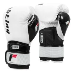 Fighting Sports S2 GEL Power Sparring Boxing Gloves - Full Grain Leather Double Wrap -Title Boxing Store FSPGSG WH BK 002