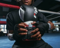 Fighting Sports S2 Gel Power Weighted Bag Gloves - Black/White Premium Leather Adjustable Strength Training Gloves -Title Boxing Store FSS2PWGBK 1