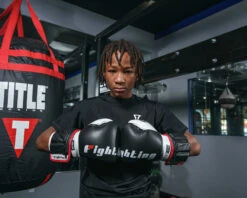 Fighting Sports S2 Gel Power Weighted Bag Gloves - Black/White Premium Leather Adjustable Strength Training Gloves -Title Boxing Store FSS2PWGBK 3