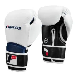 Fighting Ferocity Leather Training Gloves 25 Fighting Ferocity Leather Training Gloves -Title Boxing Store FTGTG WH BK BL 2