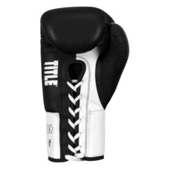 TITLE Boxing Great Official Pro Fight Boxing Gloves -Title Boxing Store GRPFG BK WH 4