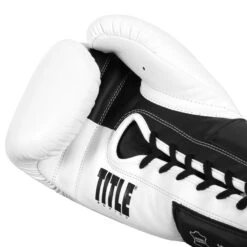 TITLE Boxing Great Official Pro Fight Boxing Gloves -Title Boxing Store GRPFG WH BK 5