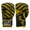 TITLE Boxing Infused Foam Danger Bag Gloves – Black/Yellow Hazard Series Neoprene Training Gloves