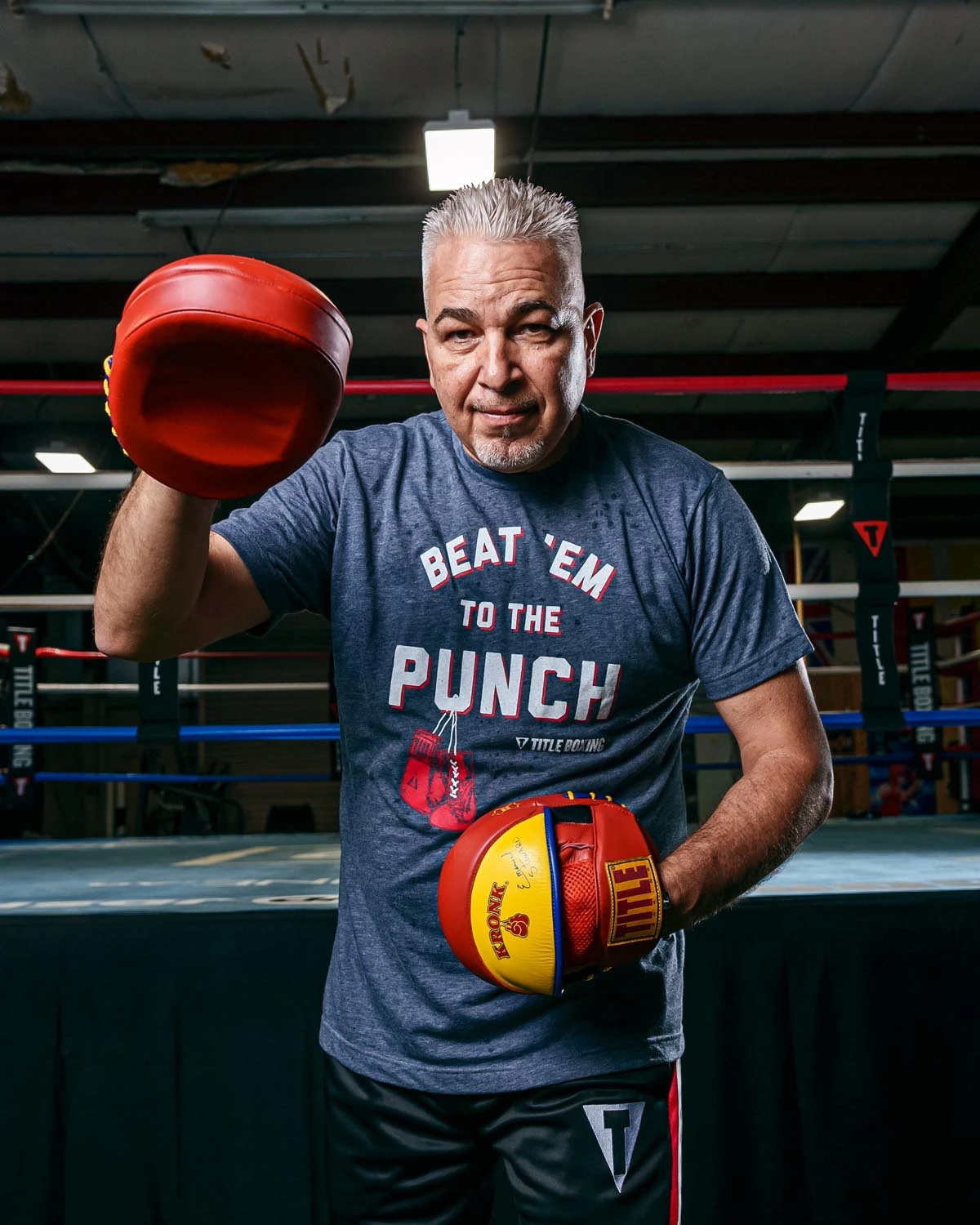 Emanuel Steward's KRONK Boxing Gym Leather Punch Mitts 2 Emanuel Steward's KRONK Boxing Gym Leather Punch Mitts - Image 2