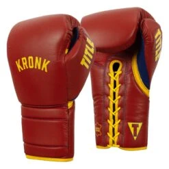 KRONK Boxing Gym Lace-Up Training Gloves -Title Boxing Store KNKSG RD GD 2