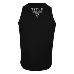 TITLE Boxing Black with White Logo Token Tank – Sleeveless Training Unisex Performance Top -Title Boxing Store LTA16 BK 2