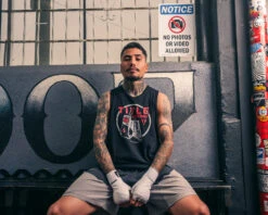 TITLE Boxing Black with White Logo Token Tank – Sleeveless Training Unisex Performance Top -Title Boxing Store LTA16BK 1