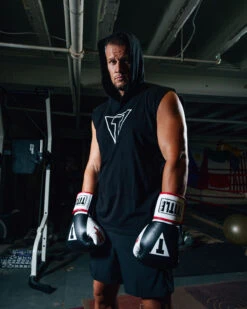 TITLE Boxing Outline Sleeveless Hoodie -Title Boxing Store LTA3BK 1