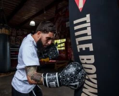 TITLE Boxing Spark Training Bag Gloves – White/Pink/Silver Synthetic Leather -Title Boxing Store OASPBGWHBK 4