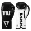 TITLE Boxing Red & White Leather Pro Fight Gloves – Professional Horsehair Lace-Up
