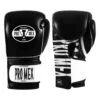 Pro Mex Black and White Professional Edge Training Boxing Gloves – Mexican Style Leather Hook-and-Loop Gloves
