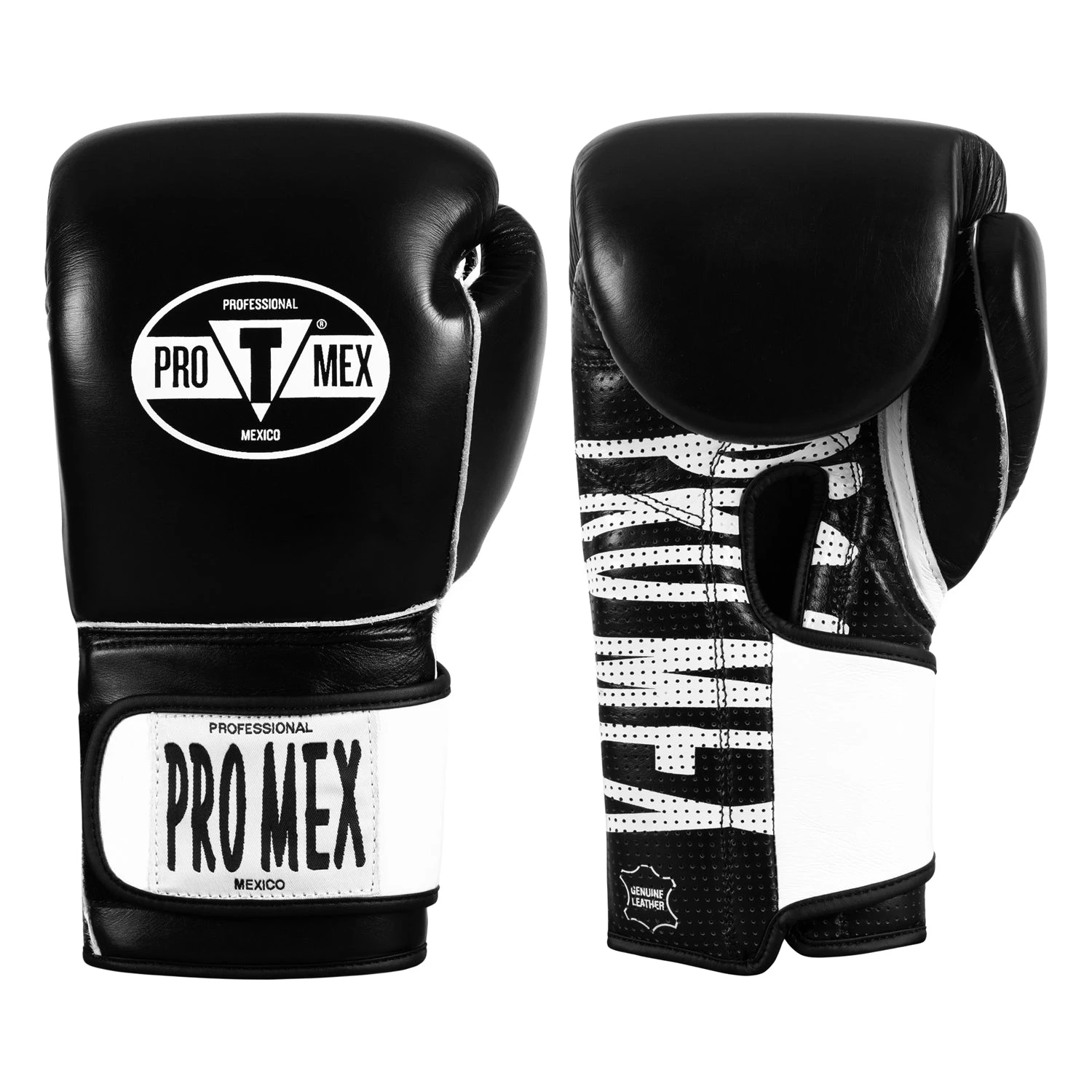 Pro Mex Black and White Professional Edge Training Boxing Gloves β Mexican Style Leather Hook-and-Loop Gloves 1 Pro Mex Black and White Professional Edge Training Boxing Gloves β Mexican Style Leather Hook-and-Loop Gloves