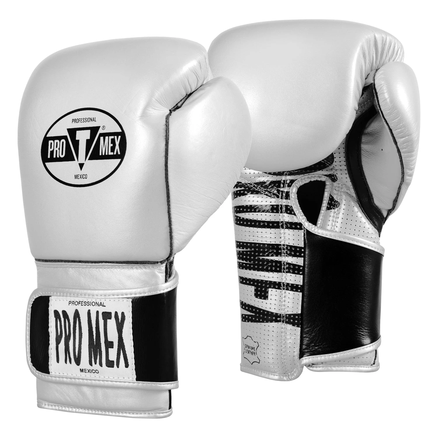 Pro Mex Black and White Professional Edge Training Boxing Gloves β Mexican Style Leather Hook-and-Loop Gloves 14 Pro Mex Black and White Professional Edge Training Boxing Gloves β Mexican Style Leather Hook-and-Loop Gloves - Image 14