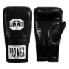 Pro Mex Professional Black and Red Leather Heavy Bag Boxing Gloves - Minimalist Speed Design