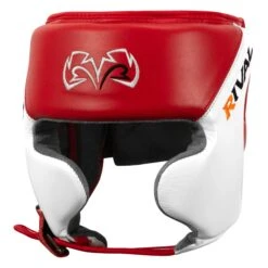 Rival Boxing Amateur Competition Headgear With Cheek Protect 20 Rival Boxing Amateur Competition Headgear With Cheek Protect -Title Boxing Store RHGC2C RD WH 1