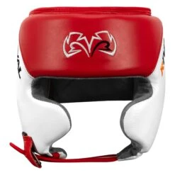 Rival Boxing Amateur Competition Headgear With Cheek Protect 21 Rival Boxing Amateur Competition Headgear With Cheek Protect -Title Boxing Store RHGC2C RD WH 2