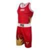 TITLE Boxing Aerovent Elite Amateur Set 12 – Blue & White Dazzle Polyester Competition Uniform