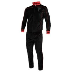 TITLE "Boxing Ain't Easy" Velour Warm Up -Title Boxing Store TB166 BK RD 2