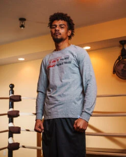 TITLE Boxing Split Label Performance Long Sleeve Tee -Title Boxing Store TBLS9GR 1