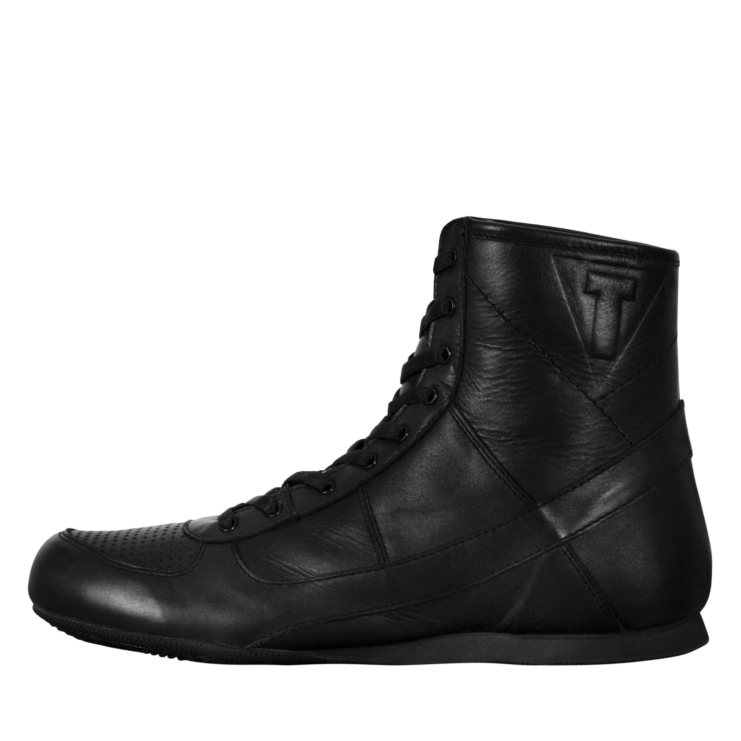 TITLE Boxing Black All-Leather Old School Series β 7-Inch Vintage Boxing Shoes 1 TITLE Boxing Black All-Leather Old School Series β 7-Inch Vintage Boxing Shoes